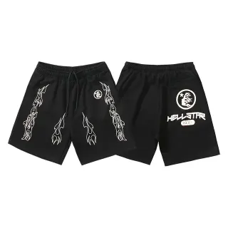 Hellstar Flame Graphic Black Shorts