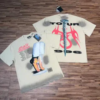 Hellstar Graphic Print Beige Oversized T-Shirt