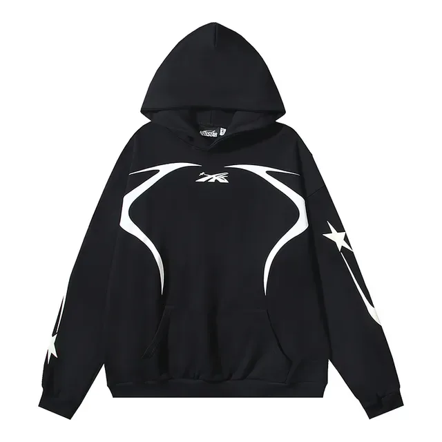 Hellstar Graphic-Print Black Oversized Zip-Front Hoodie 2