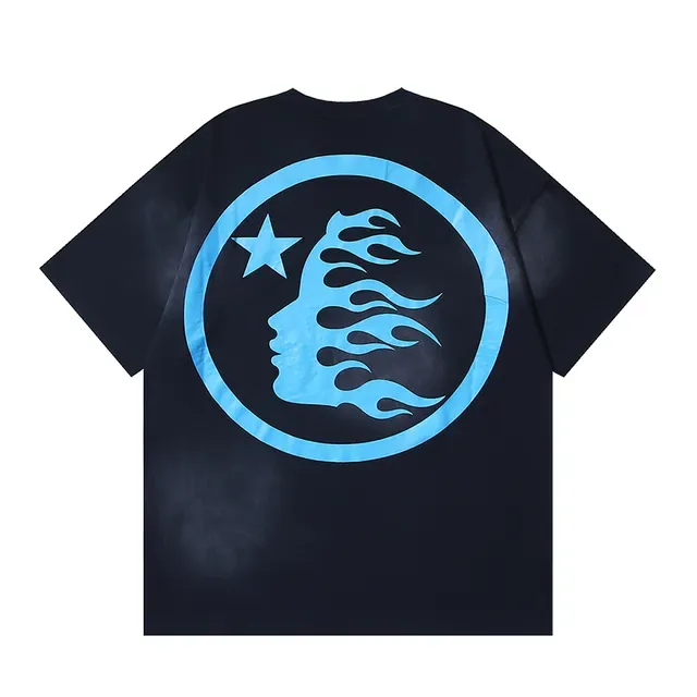 T-shirt Hellstar oversize à imprimé graphique noir et bleu 4