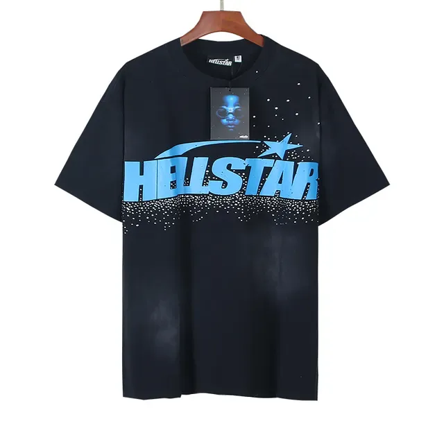 T-shirt Hellstar oversize à imprimé graphique noir et bleu 5