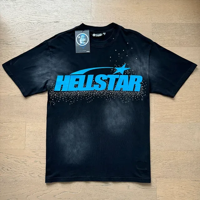 T-shirt Hellstar oversize à imprimé graphique noir et bleu 14