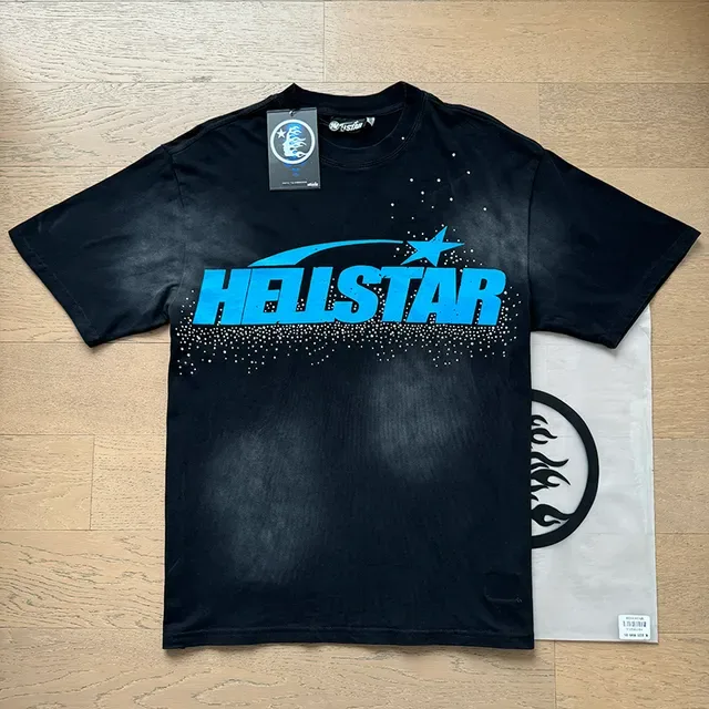 T-shirt Hellstar oversize à imprimé graphique noir et bleu 15
