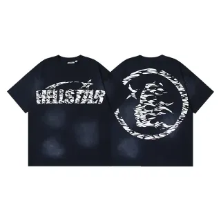 Hellstar Graphic Print Oversized Navy T-Shirt