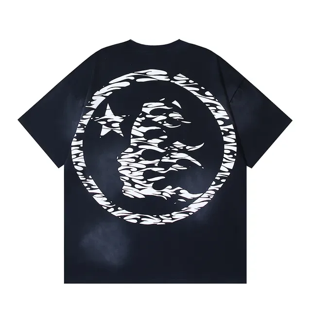 Hellstar Graphic Print Oversized Navy T-Shirt 3