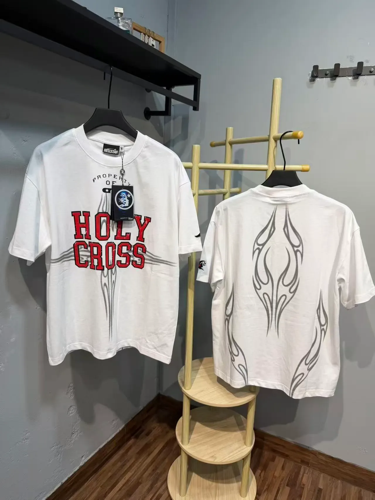 Hellstar Holy Cross Graphic Print Oversized T-Shirt 5