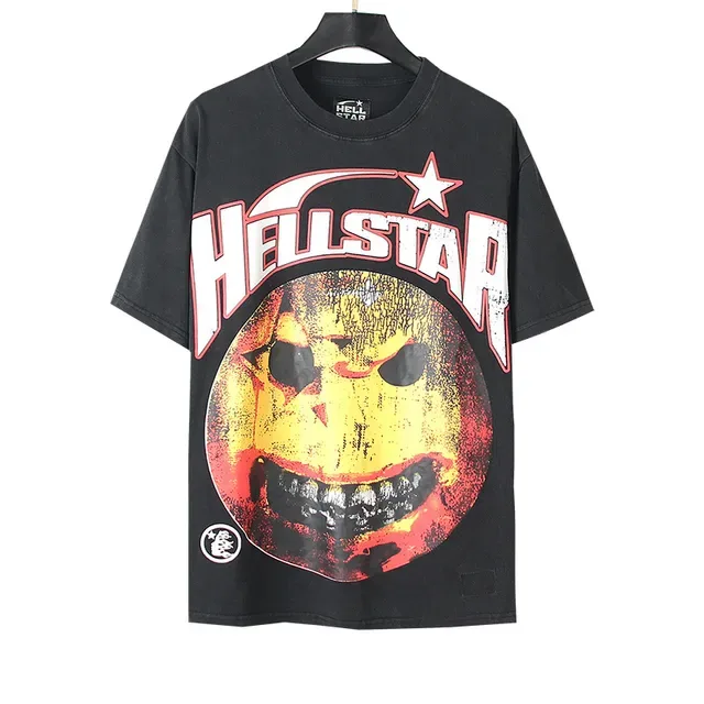 Hellstar 宽松做旧印花黑色T恤 5