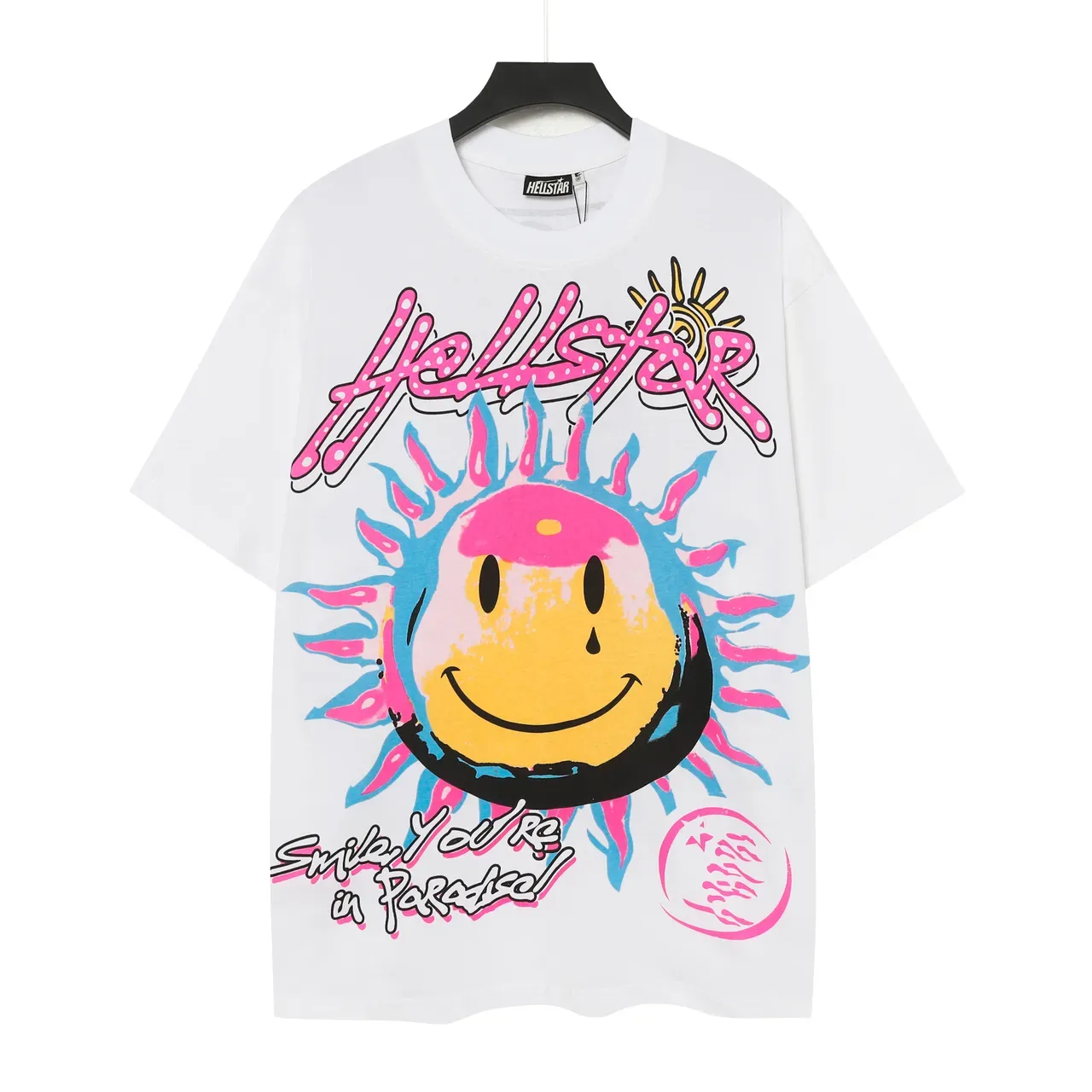 Camiseta Hellstar oversized blanca con estampado gráfico 2