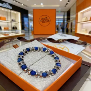 Hermès H-Link 青金石与银色手链