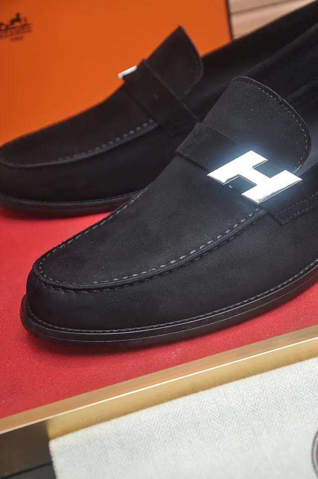 Hermès H Logo Loafer Black Suede Men's Loafers 2