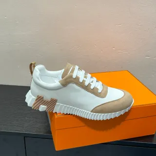 Hermès H-Ride سنيكرز لايف ستايل أبيض وبيج