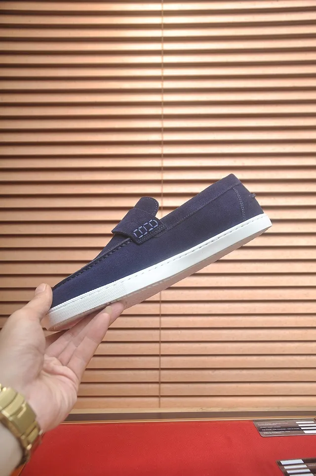 Hermès Ante Azul Marino Blanco Correa en Forma de H Loafer 5