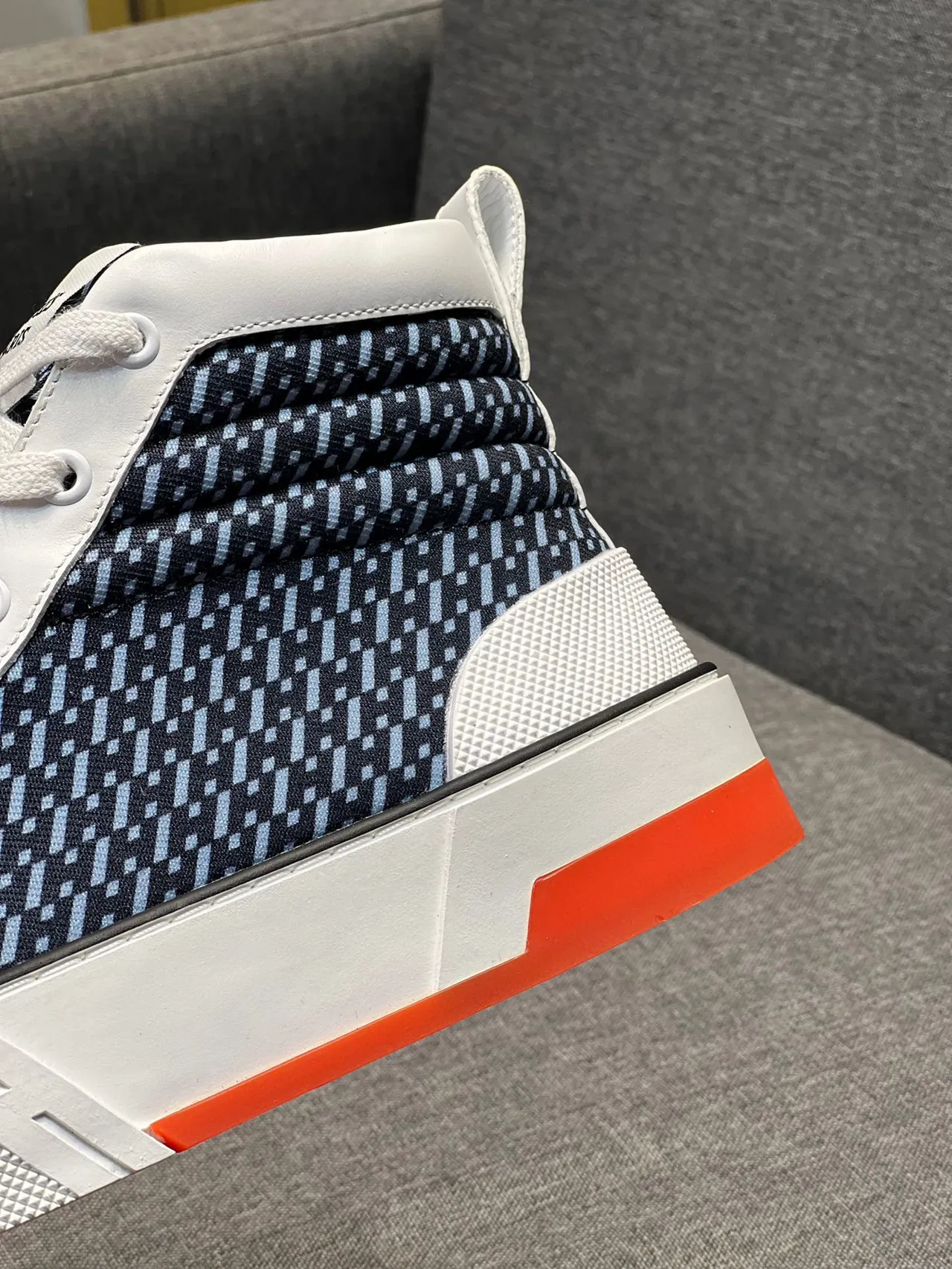 Hermès Oran High Top Navy and White Lifestyle Sneakers 8