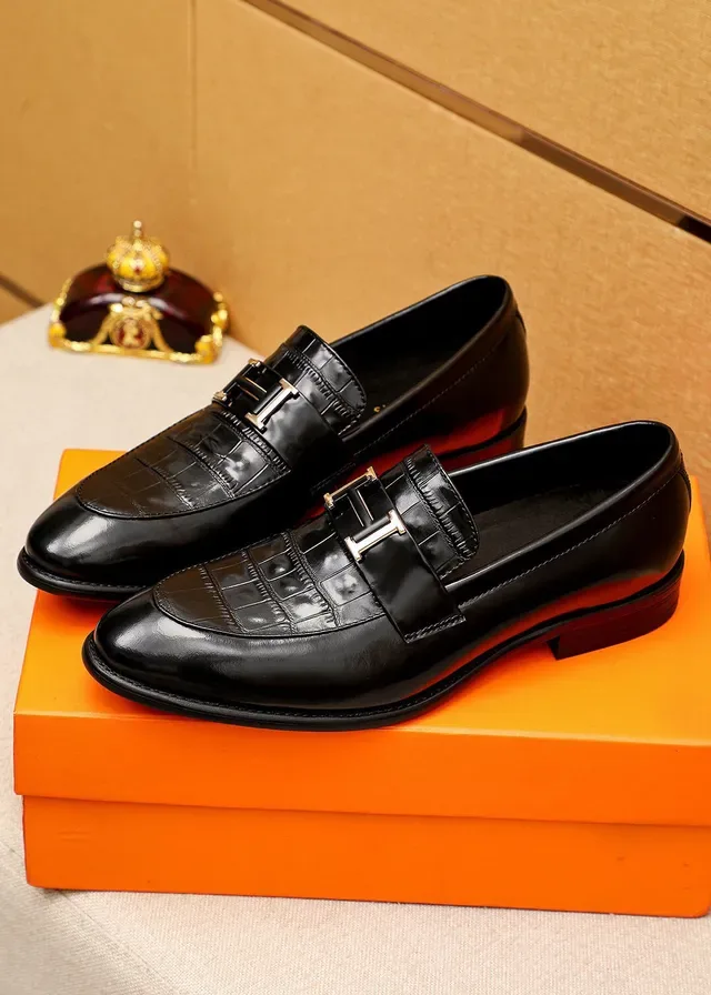 Hermès Oran Loafer أسود جلد تمساح مطبوع هبوكल 2