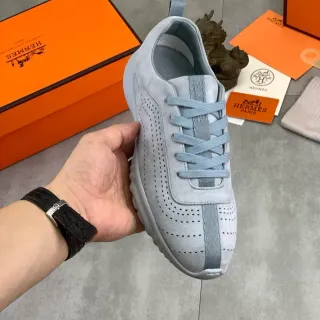 Hermès ছিদ্রযুক্ত সুয়েড ধূসর লাইফস্টাইল স্নিকার