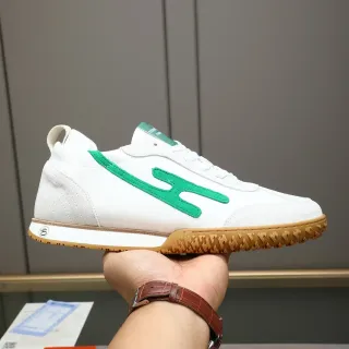 Hermès White and Green Logo Lifestyle Sneaker