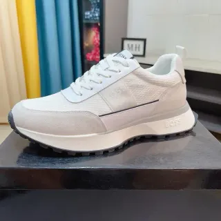 Hugo Boss 米色黑色 分层网布和麂皮鞋面 色调品牌 生活方式运动鞋