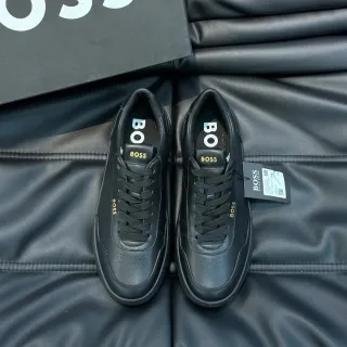 Hugo Boss 黑金皮革品牌生活方式运动鞋