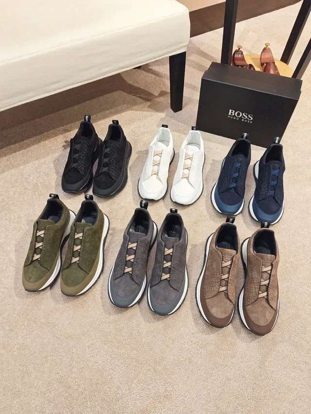 Hugo Boss 全黑印花一脚蹬生活运动鞋 2