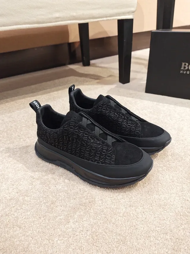 Hugo Boss 全黑印花一脚蹬生活运动鞋 5