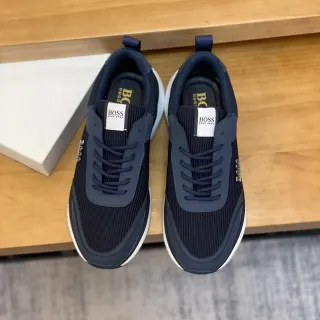 Hugo Boss নেভি রিবড নিট লাইফস্টাইল স্নিকার