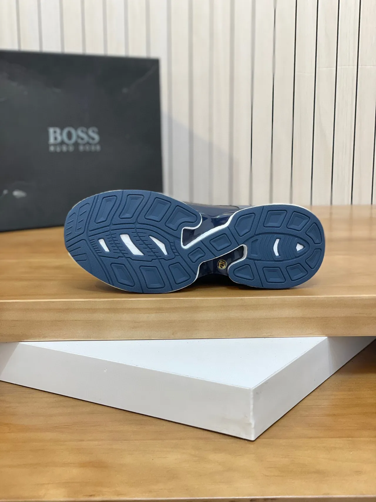 Hugo Boss নেভি রিবড নিট লাইফস্টাইল স্নিকার 2