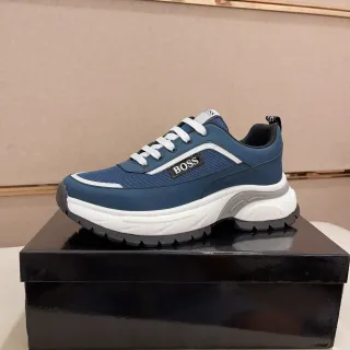 Hugo Boss Zapatillas Chunky Navy con Suela Blanca y Upper de Malla y Sintético