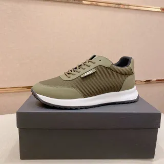Hugo Boss 橄榄绿罗纹纺织生活方式运动鞋