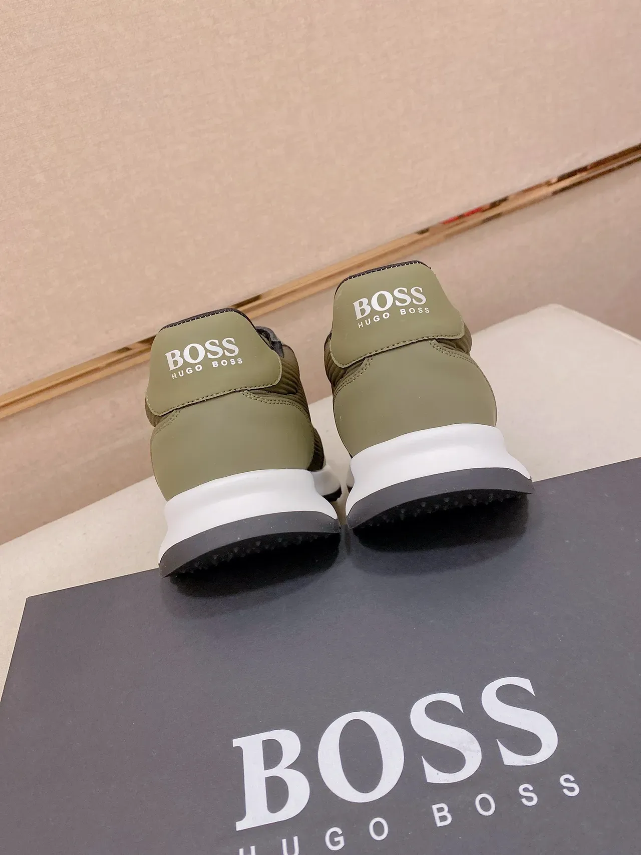 Hugo Boss حذاء أسلوب حياة نسيج أخضر زيتوني ريب 8