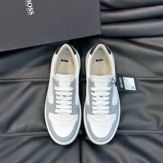 Hugo Boss Zapatillas Lifestyle Blancas y Grises de Bajo Corte en Material Mixto