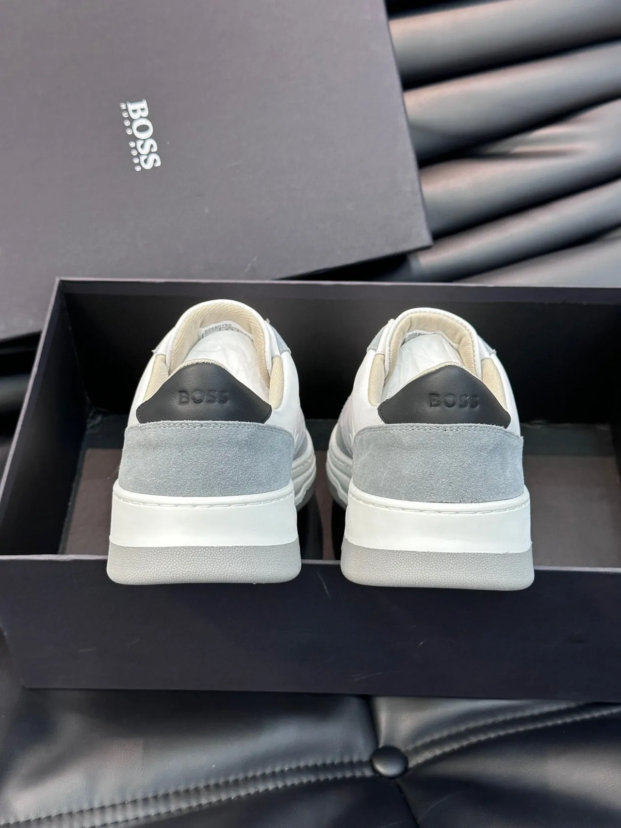 Hugo Boss 白灰低帮混合材质生活运动鞋 7