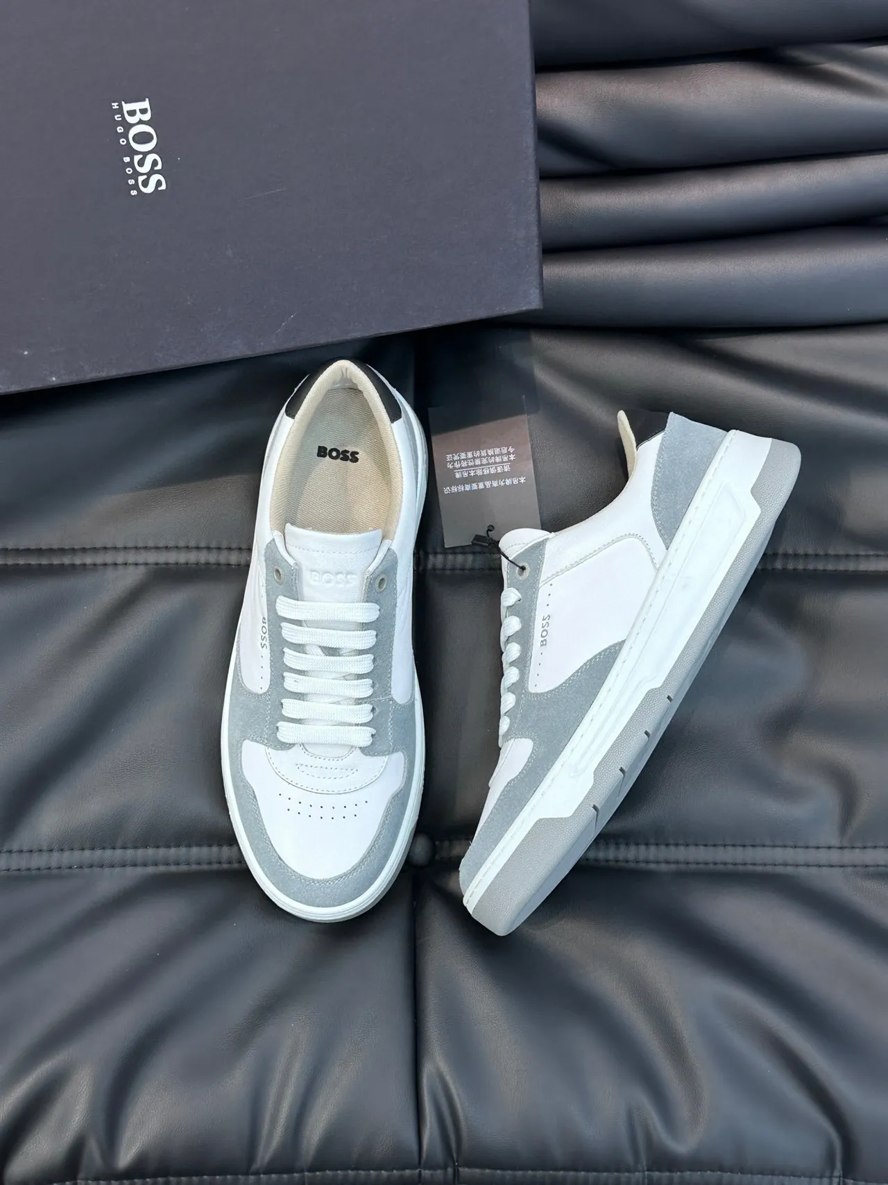 Hugo Boss 白灰低帮混合材质生活运动鞋 9