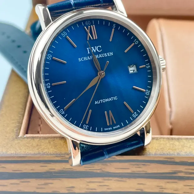 IWC Portofino Automatic Blue Sunburst Dial Mechanical Watch 2