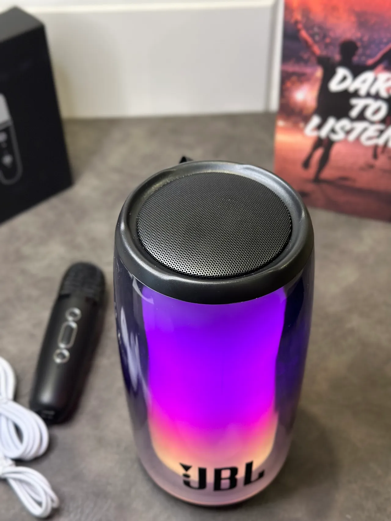 JBL Pulse Violet Noir Corps Cylindrique Translucide Haut-parleur Portable 5