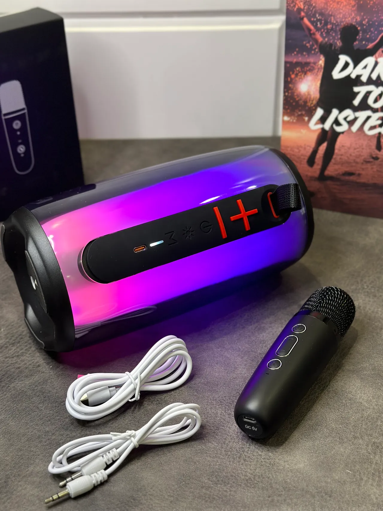 JBL Pulse Violet Noir Corps Cylindrique Translucide Haut-parleur Portable 8