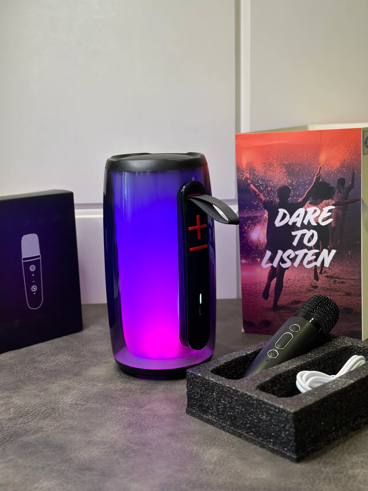 JBL Pulse Violet Noir Corps Cylindrique Translucide Haut-parleur Portable 10
