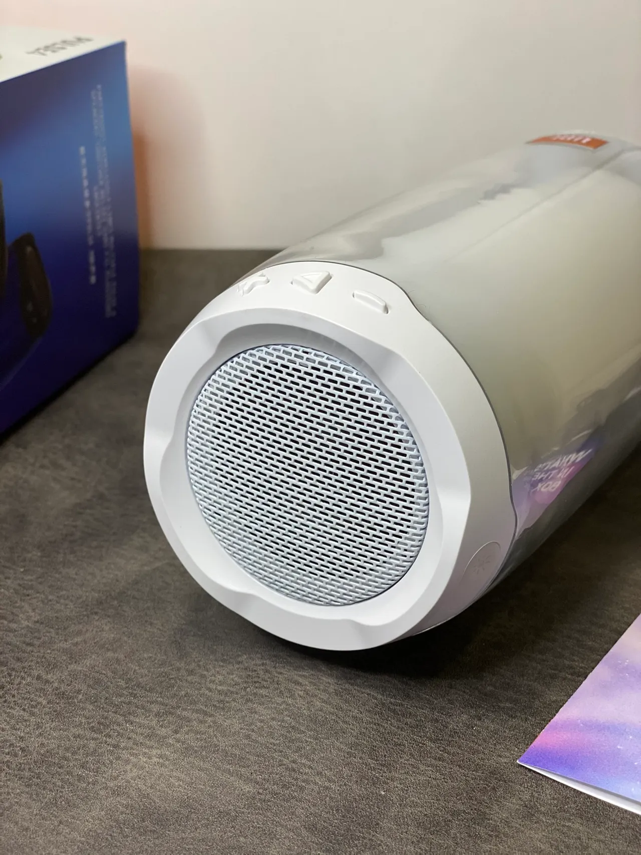 JBL White Transparent Cylindrical Portable Speaker 3