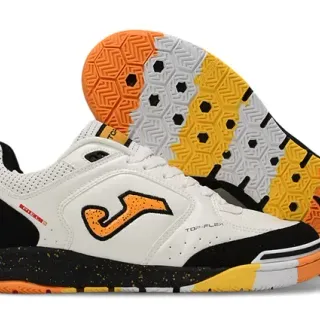Joma Top-Flex White Black Lace-Up Perforated Mesh Upper Sneakers