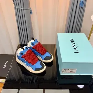 Lanvin Runner Blue Red Chunky Sole Woven Laces Lifestyle Sneakers
