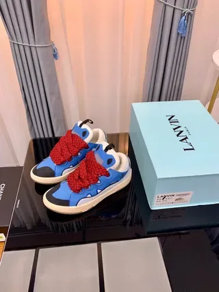 Lanvin Runner নীল লাল মোটা সোল বুনো লেস লাইফস্টাইল স্নিকার 2