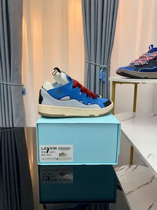 Lanvin Runner নীল লাল মোটা সোল বুনো লেস লাইফস্টাইল স্নিকার 3