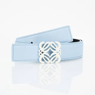 Loewe Anagram Belt حزام أزرق فاتح جلد ناعم