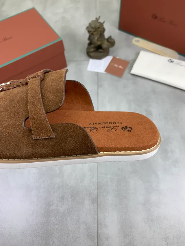 Loewe Negro Beige Sandalia Abierta Cuero Superior Deslizante 6