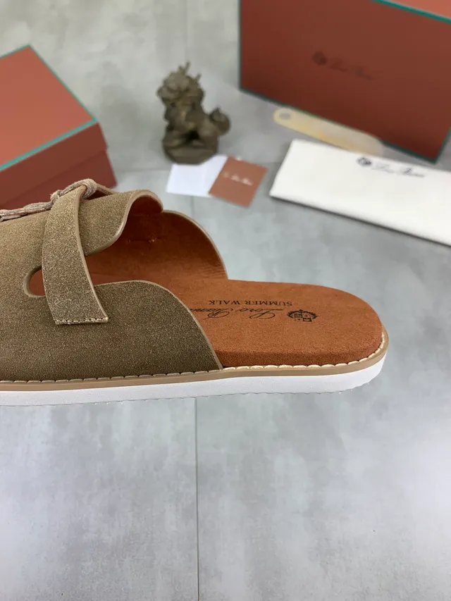 Loewe Negro Beige Sandalia Abierta Cuero Superior Deslizante 8
