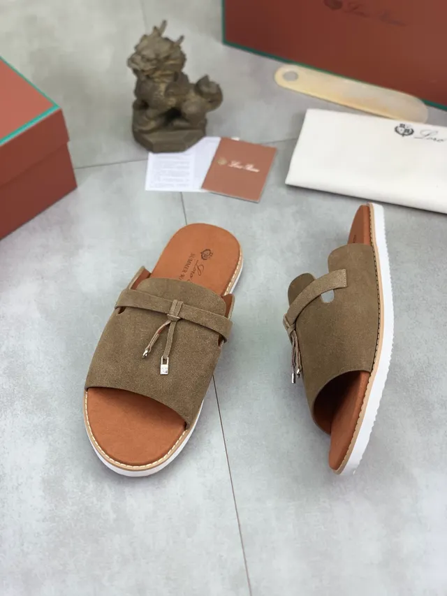 Loewe Negro Beige Sandalia Abierta Cuero Superior Deslizante 13
