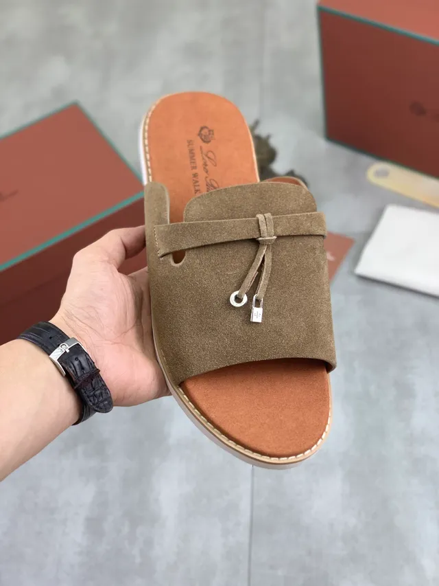 Loewe Negro Beige Sandalia Abierta Cuero Superior Deslizante 18