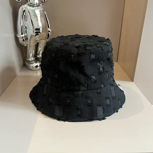 Loewe Textured Black Distressed Bucket Hat 5