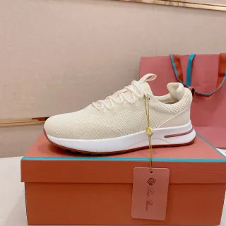 Loro Piana 米白红 针织鞋面 白色雕塑中底 生活方式运动鞋