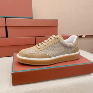 Loro Piana 米色麂皮网面生活方式运动鞋