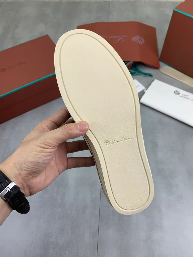 Loro Piana काला बेज कदरी चमड़े का अपर क्रीम कपसोल काजुअल जूते 2